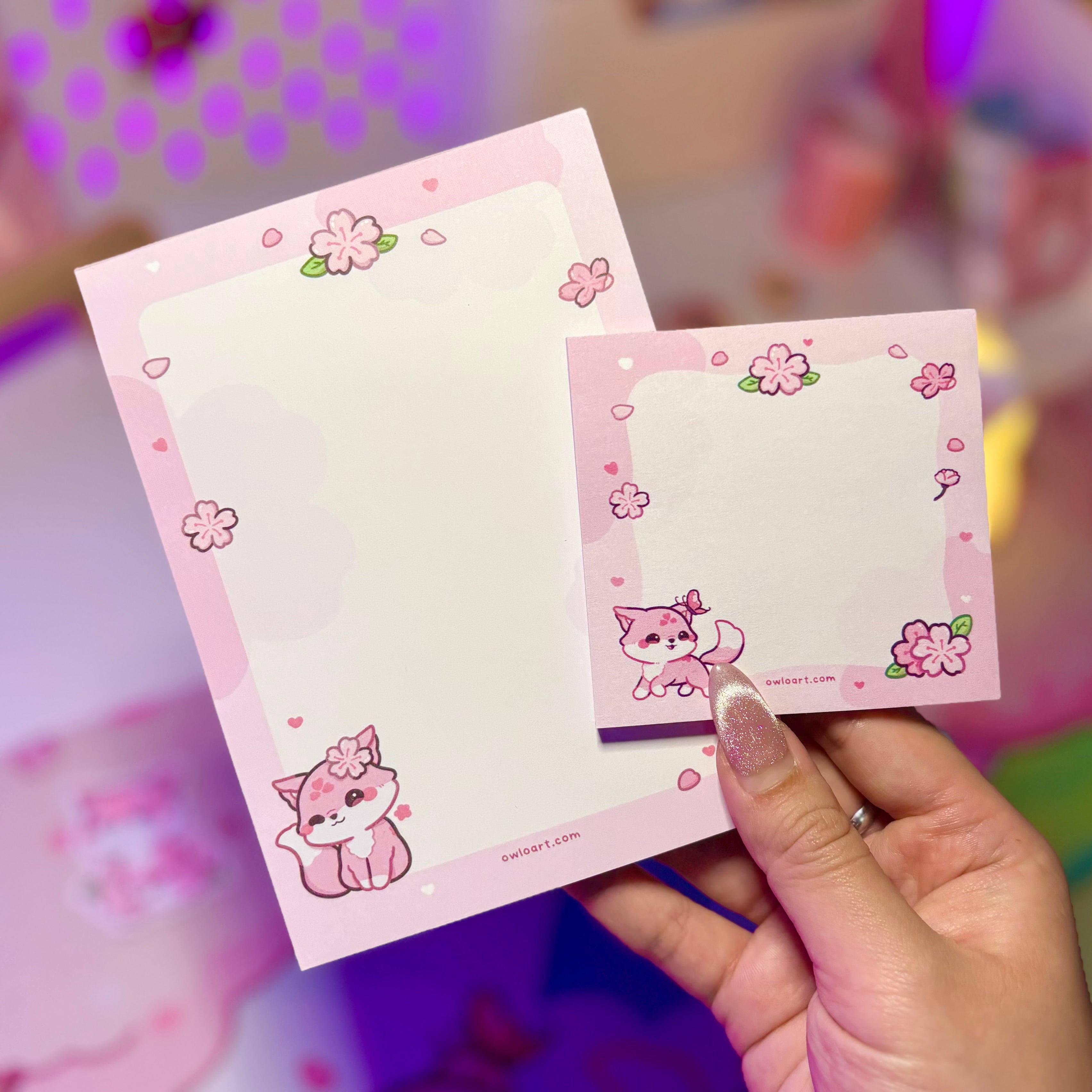 Fox Sticky Notes Sakura Fox Sticky Note and Notepad Bundle – owloArt