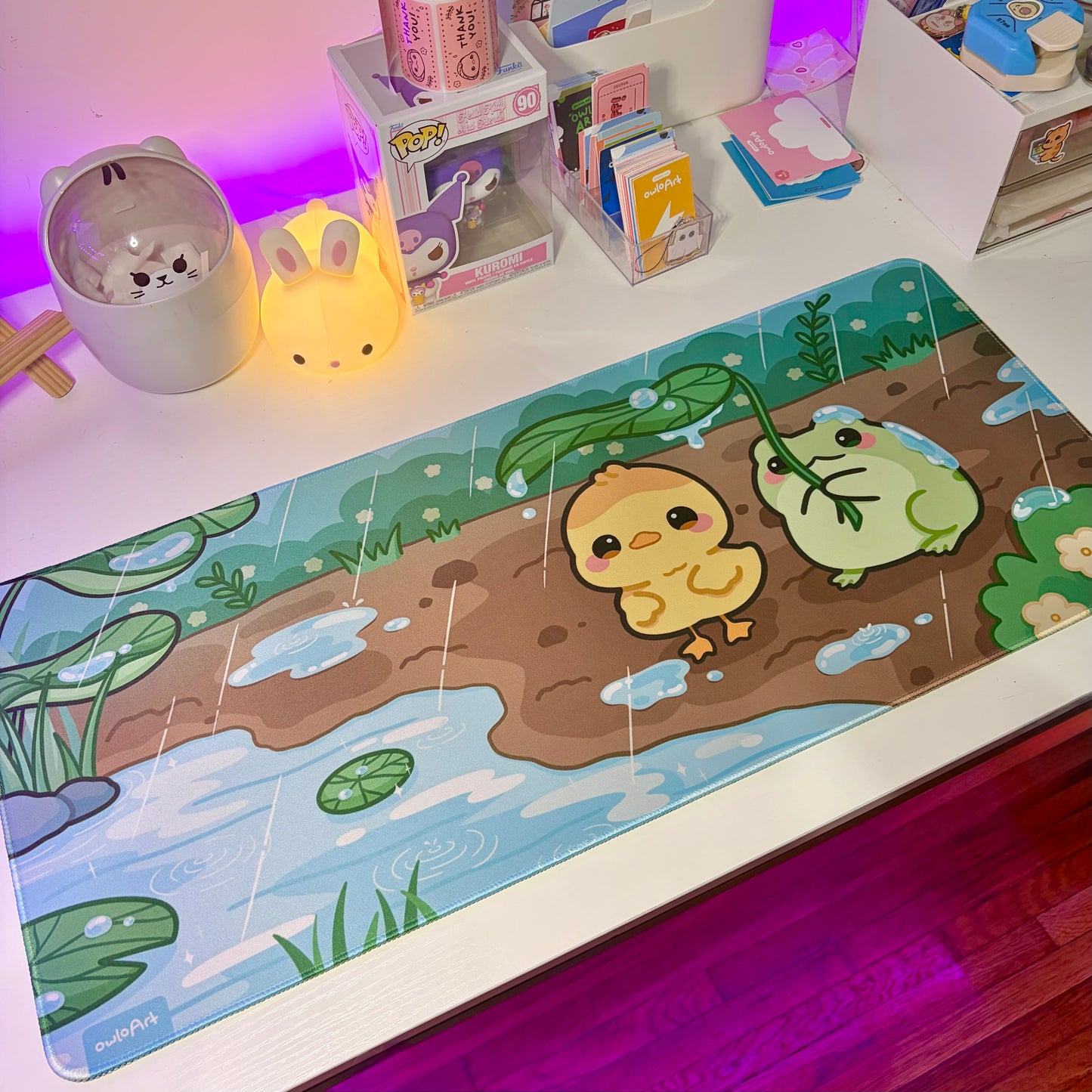 Under the Lily Pad Waterproof Desk Mat