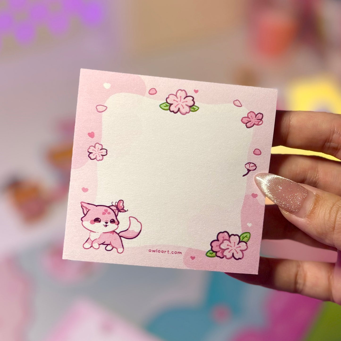 Sakura Fox Sticky Note and Notepad Bundle