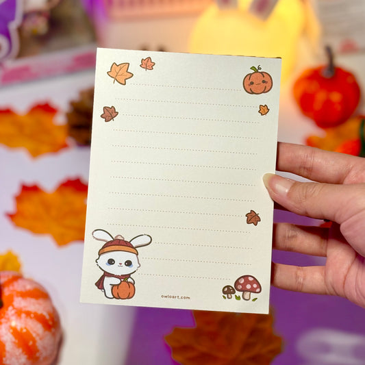 Cozy Fall Bunny Notepad