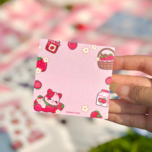Strawberry FruitKitty Sticky Note