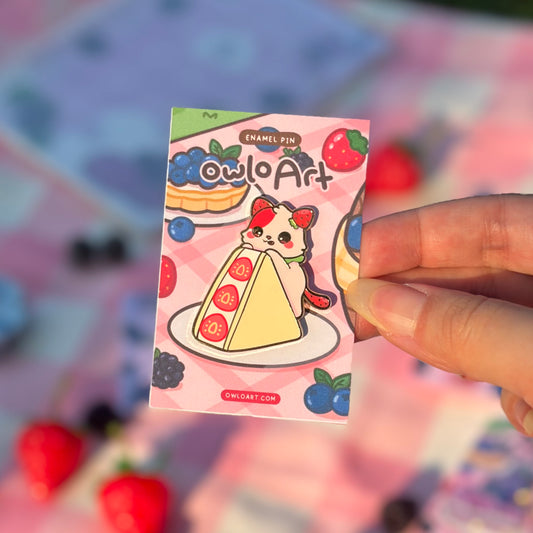 Strawberry FruitKitty Enamel Pin