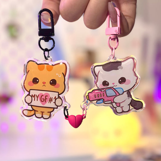 My Girlfriend #1 Couple Acrylic Keychains 💕🔫 + Free Wallpaper