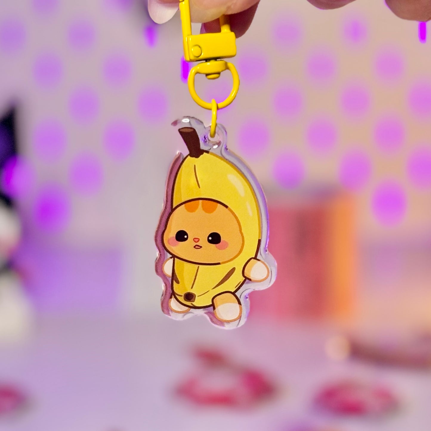 Banana Cat Acrylic Keychain