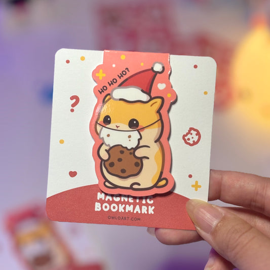 Santa Hamster Magnetic Bookmark