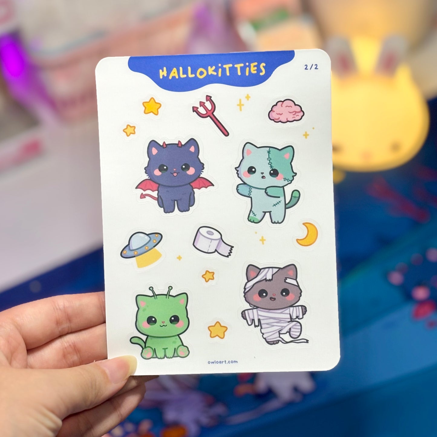 Halloween Kitties Waterproof Sticker sheets