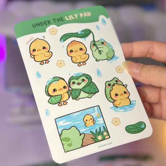 Under the Lily Pad Waterproof Sticker Sheet