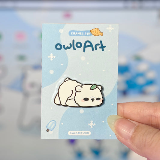 Lazy Bear Mausu Enamel Pin