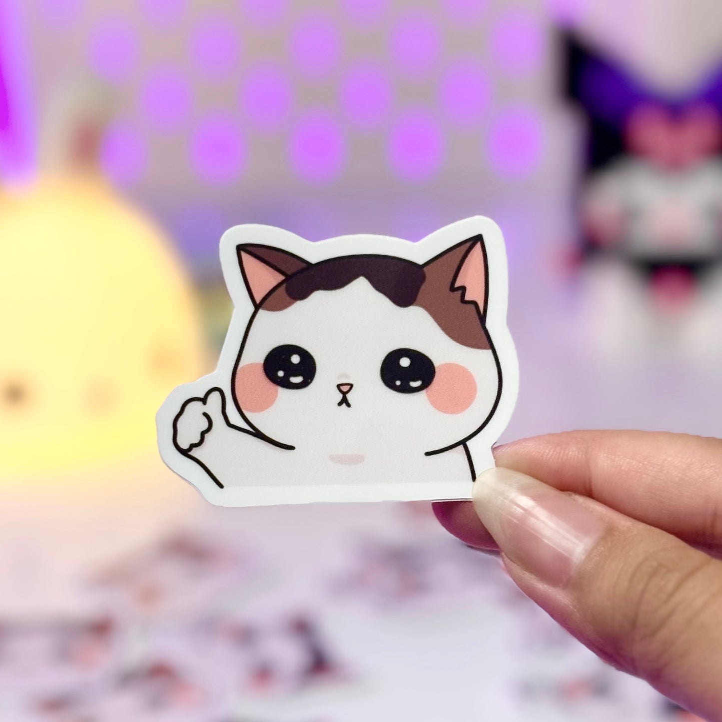 Thumb Up Cat Sticker (waterproof matte)