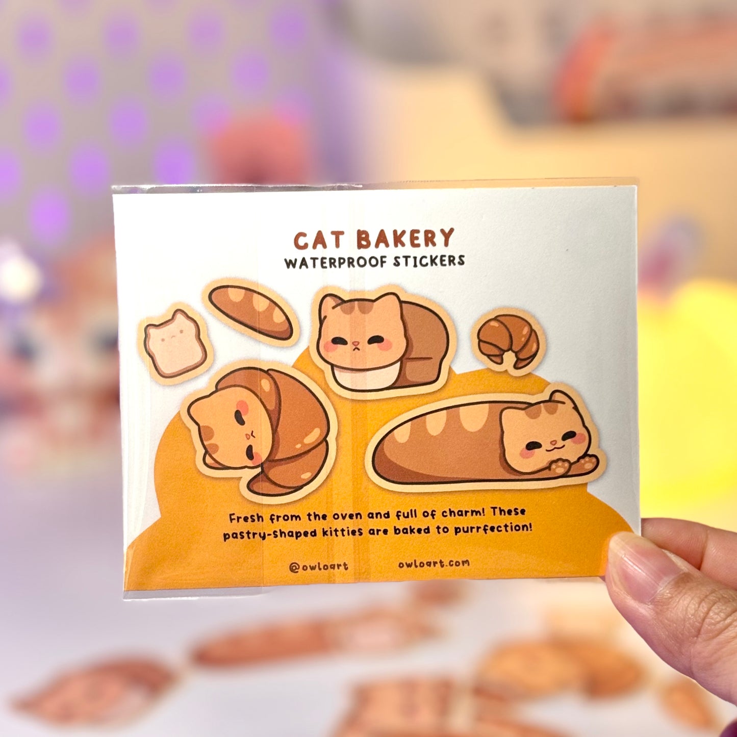 Cat Bakery Waterproof Matte Stickers