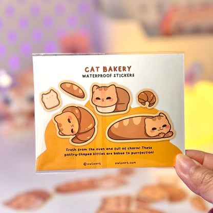 Cat Bakery Waterproof Matte Stickers