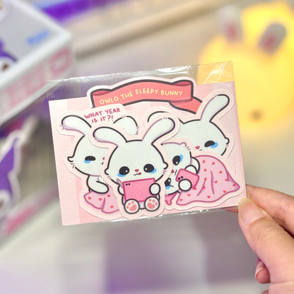 Sleepy Owlo Waterproof Matte Stickers