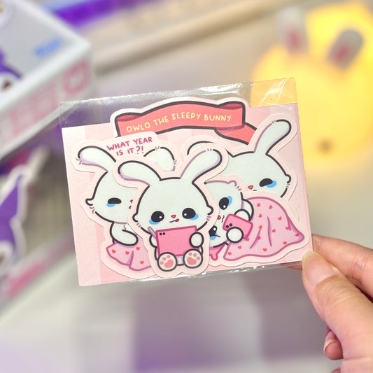 Sleepy Owlo Waterproof Matte Stickers