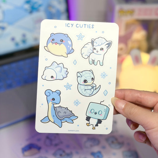 Icey Cuties Waterproof Sticker sheet