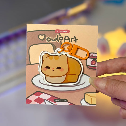 Cat Loaf Acrylic Keychain