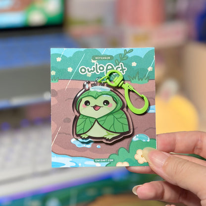 Rainy Day Frog Acrylic Keychain