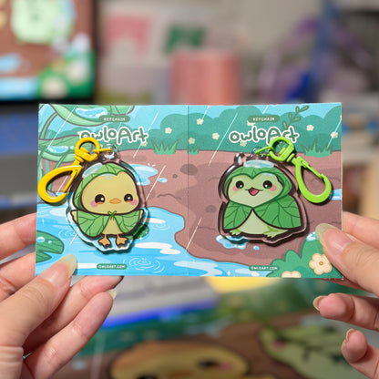 Rainy Day Frog Acrylic Keychain