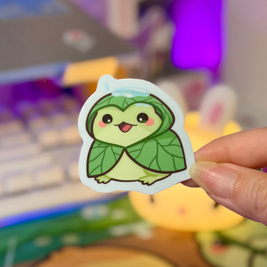 Rainy Day Frog Waterproof Sticker