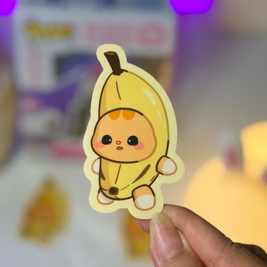 Banana Cat Waterproof Sticker