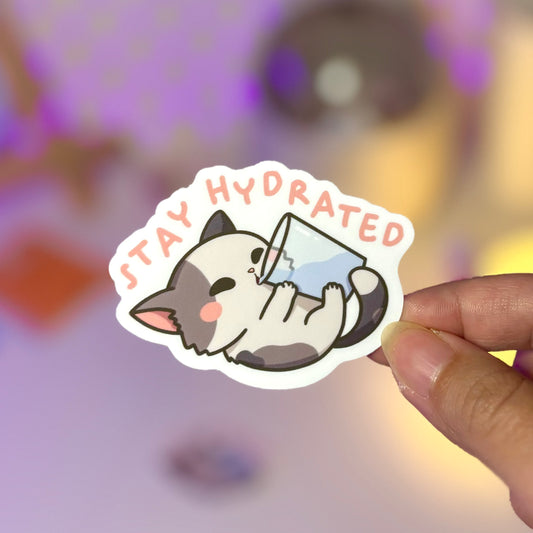 Stay Hydrated Kitty Waterproof sticker