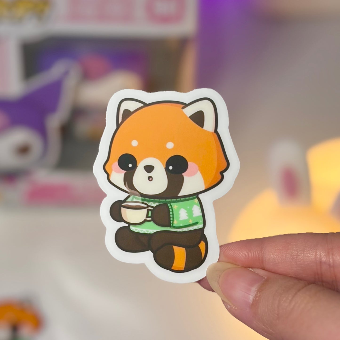 Sweater Weather Red Panda Waterproof Sticker