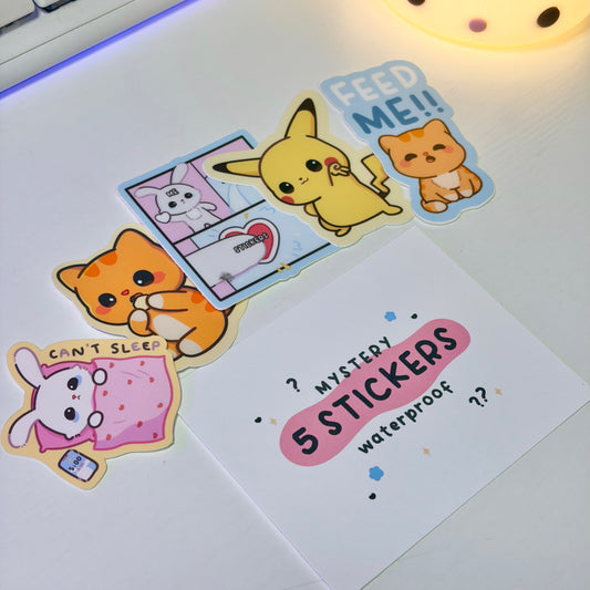 Mystery B-Grade Waterproof Sticker Set (5pcs)