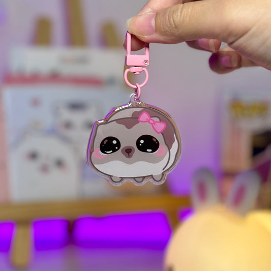 Sad Hamster Acrylic Keychain