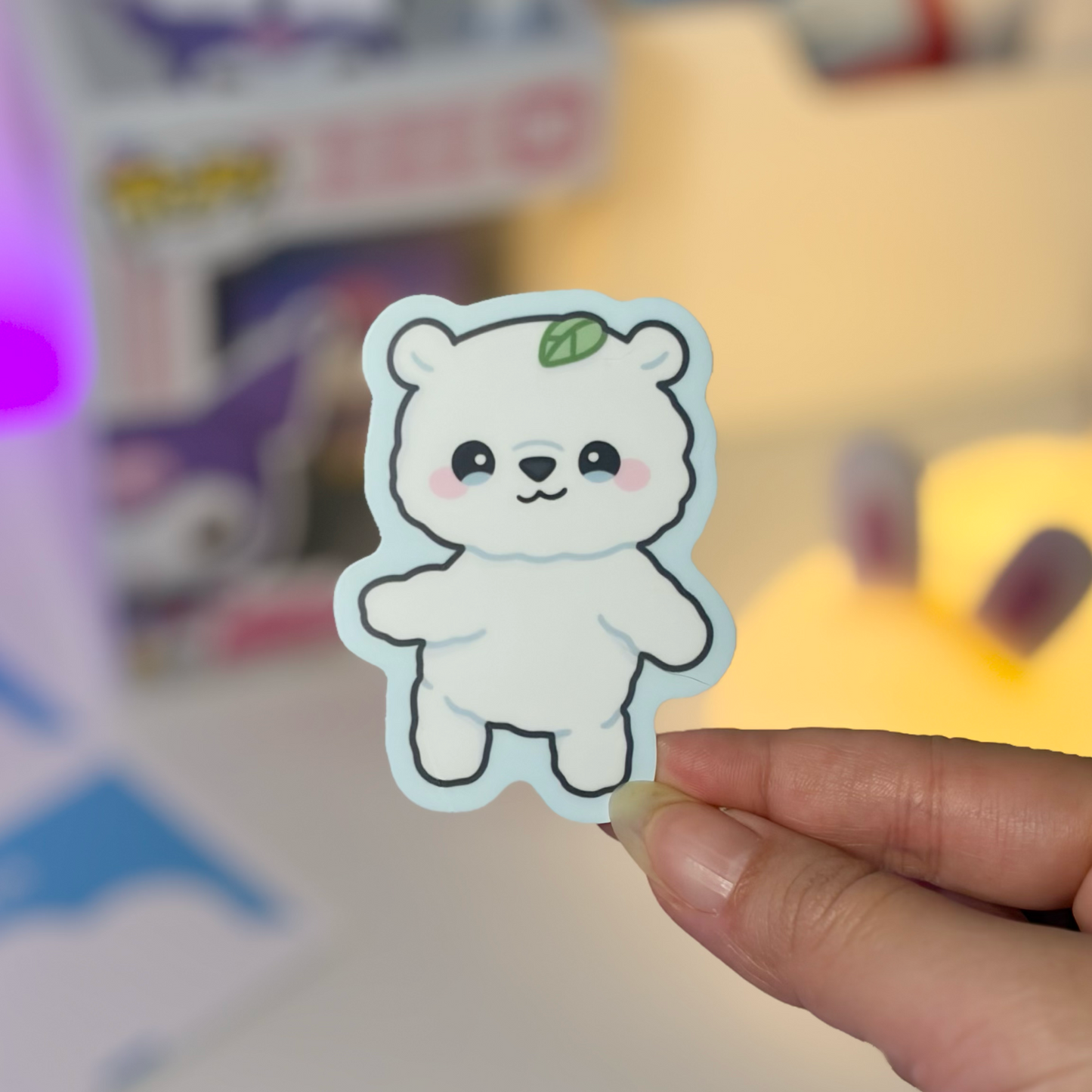 Mausu the Bear Waterproof Matte Stickers