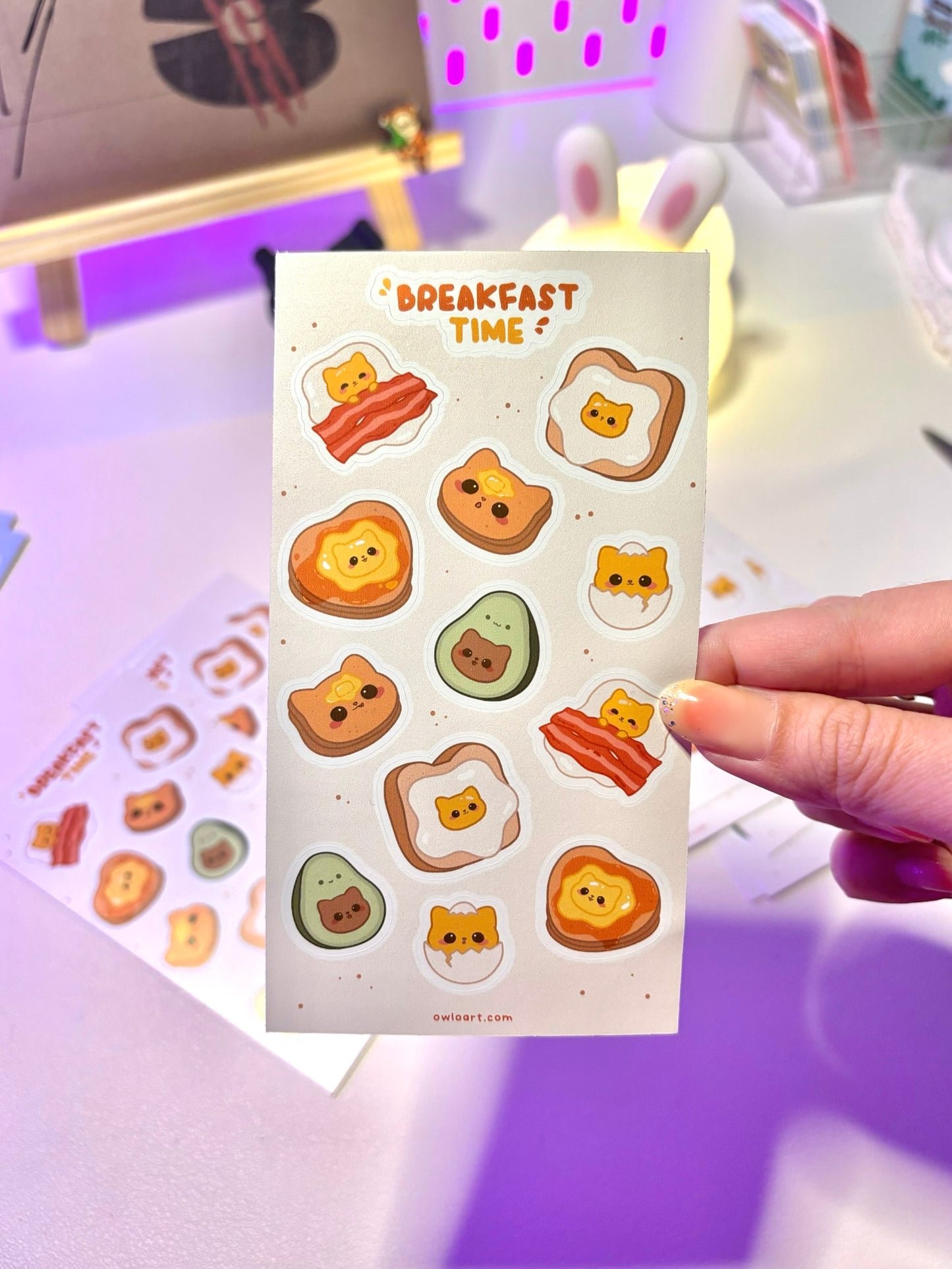 Breakfast Time Waterproof Sticker Sheet