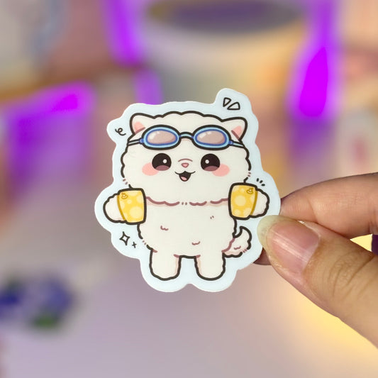 Sushi in swimmies Waterproof Sticker