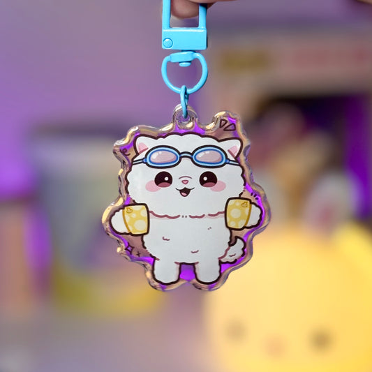 Sushi in Swimmies Acrylic Keychain