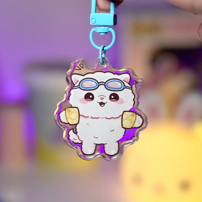 Sushi in Swimmies Acrylic Keychain
