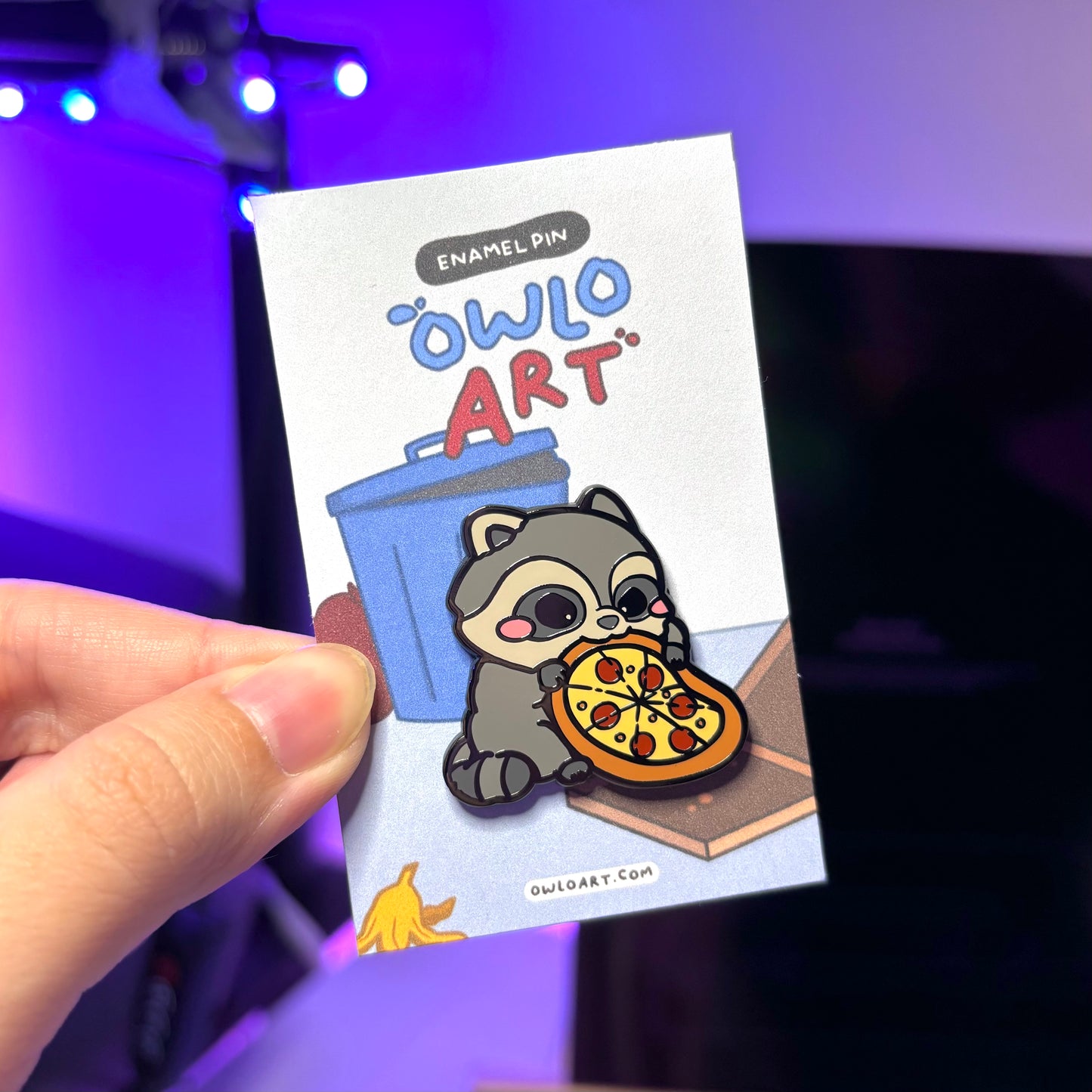 Raccoon Pizza Enamel Pin