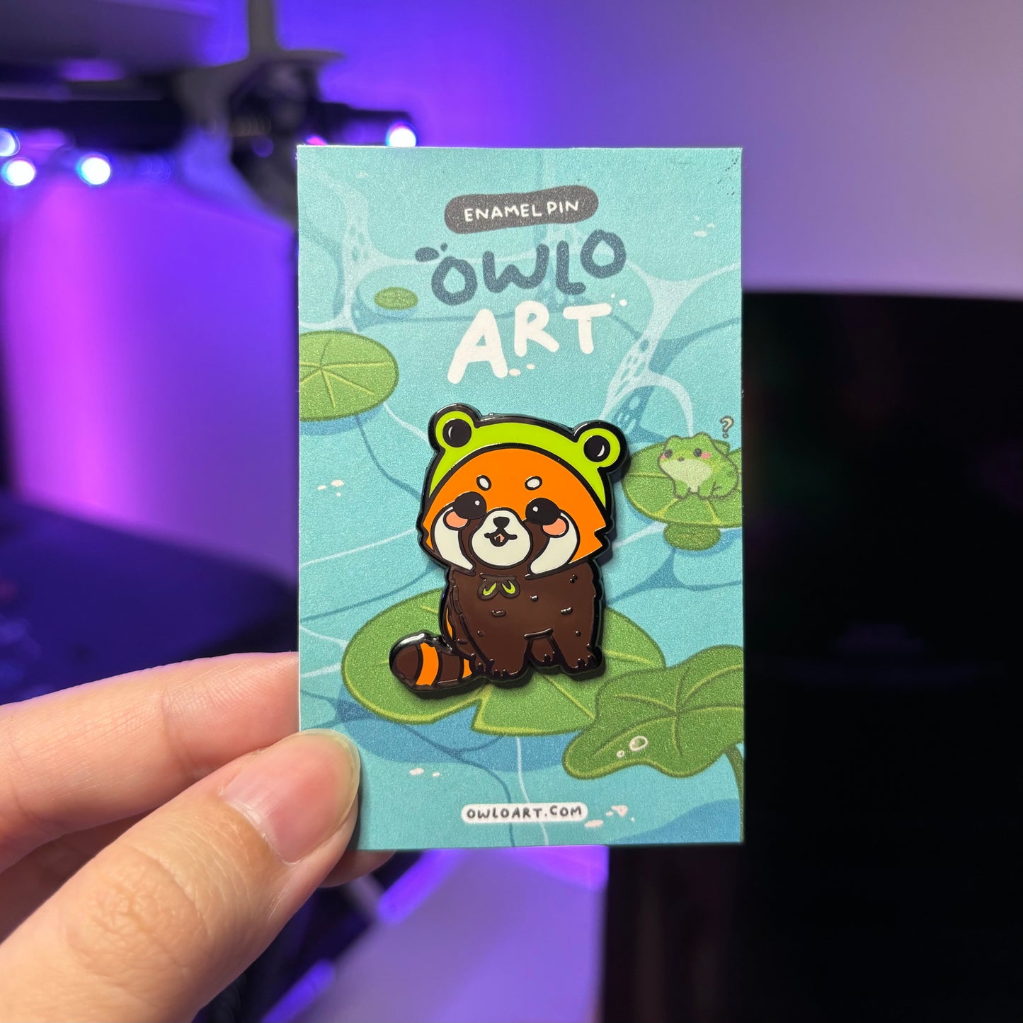 Red Panda Frog Hat Enamel Pin