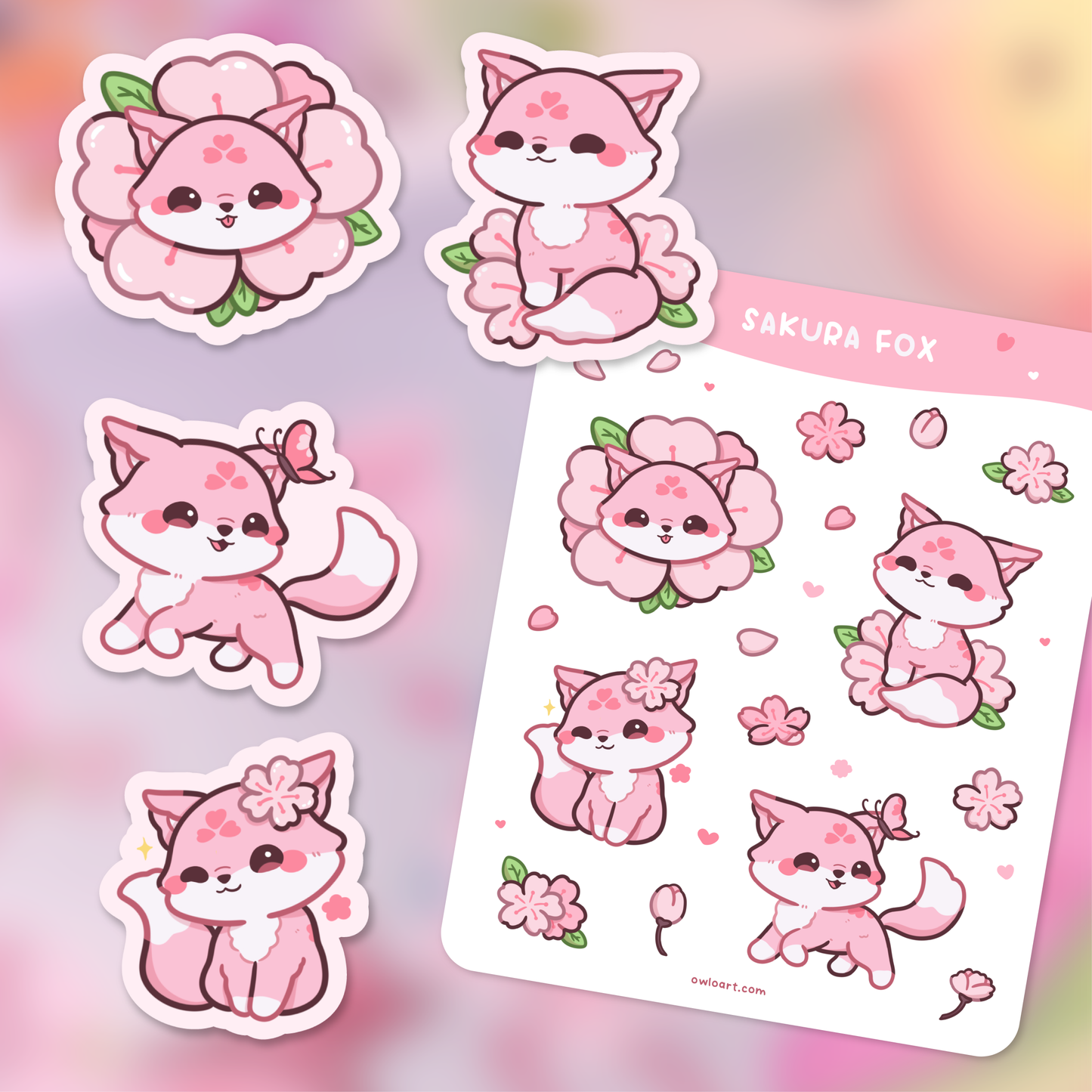 Sakura Fox Sticker Bundle