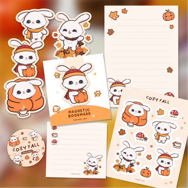Cozy Fall Bunny Stationery Bundle