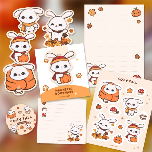 Cozy Fall Bunny Stationery Bundle