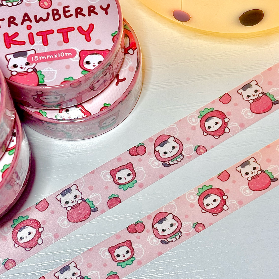 Strawberry Kitty Washi Tape