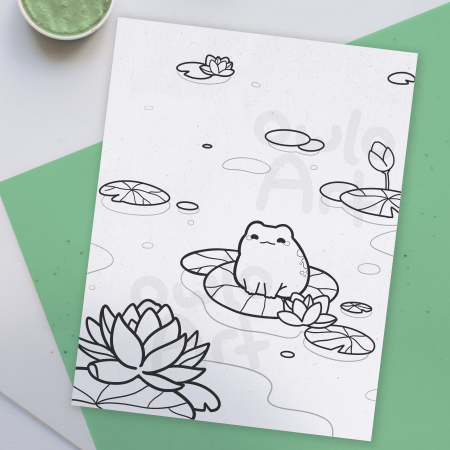 Froggy Pond Coloring Page Digital Download