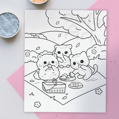 Picnic Day Coloring Page Digital Download