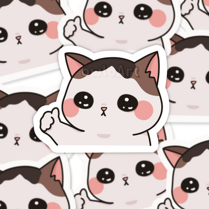 Thumb Up Cat Sticker (waterproof matte)