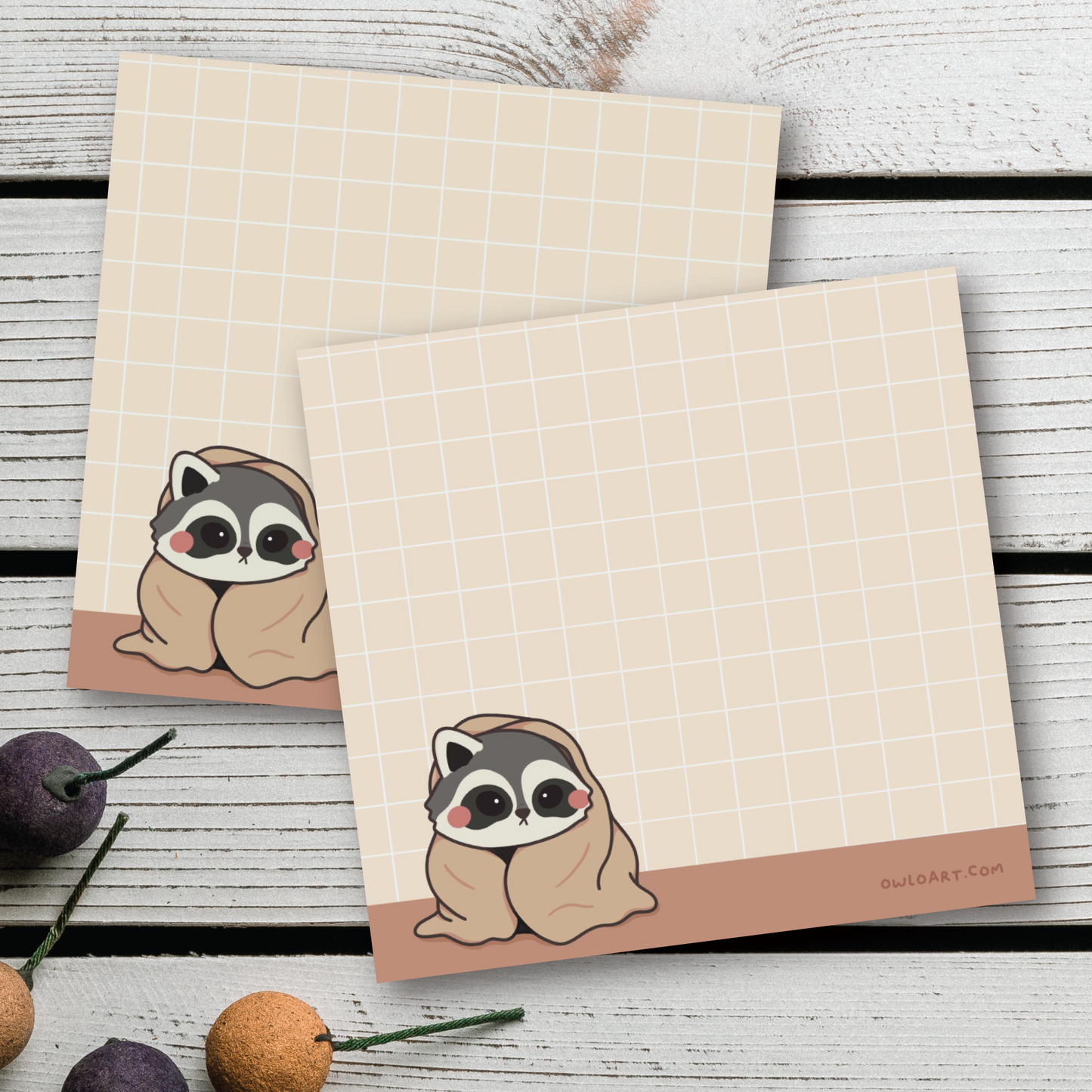 Cozy Raccoon Sticky Note