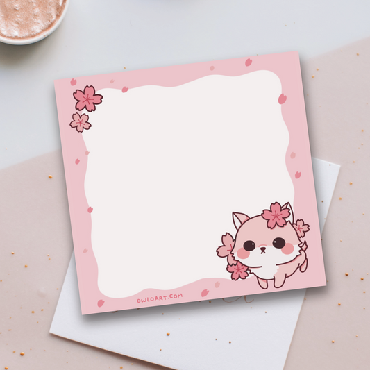 Sakura Pup Sticky Note