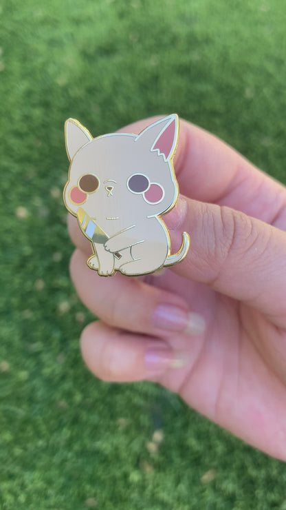 Chihuahua with Knife Enamel Pin