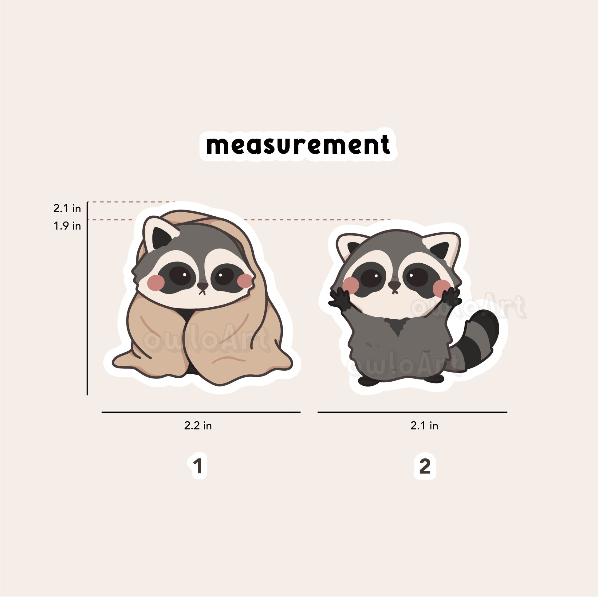 Raccoon Sticker – owloart