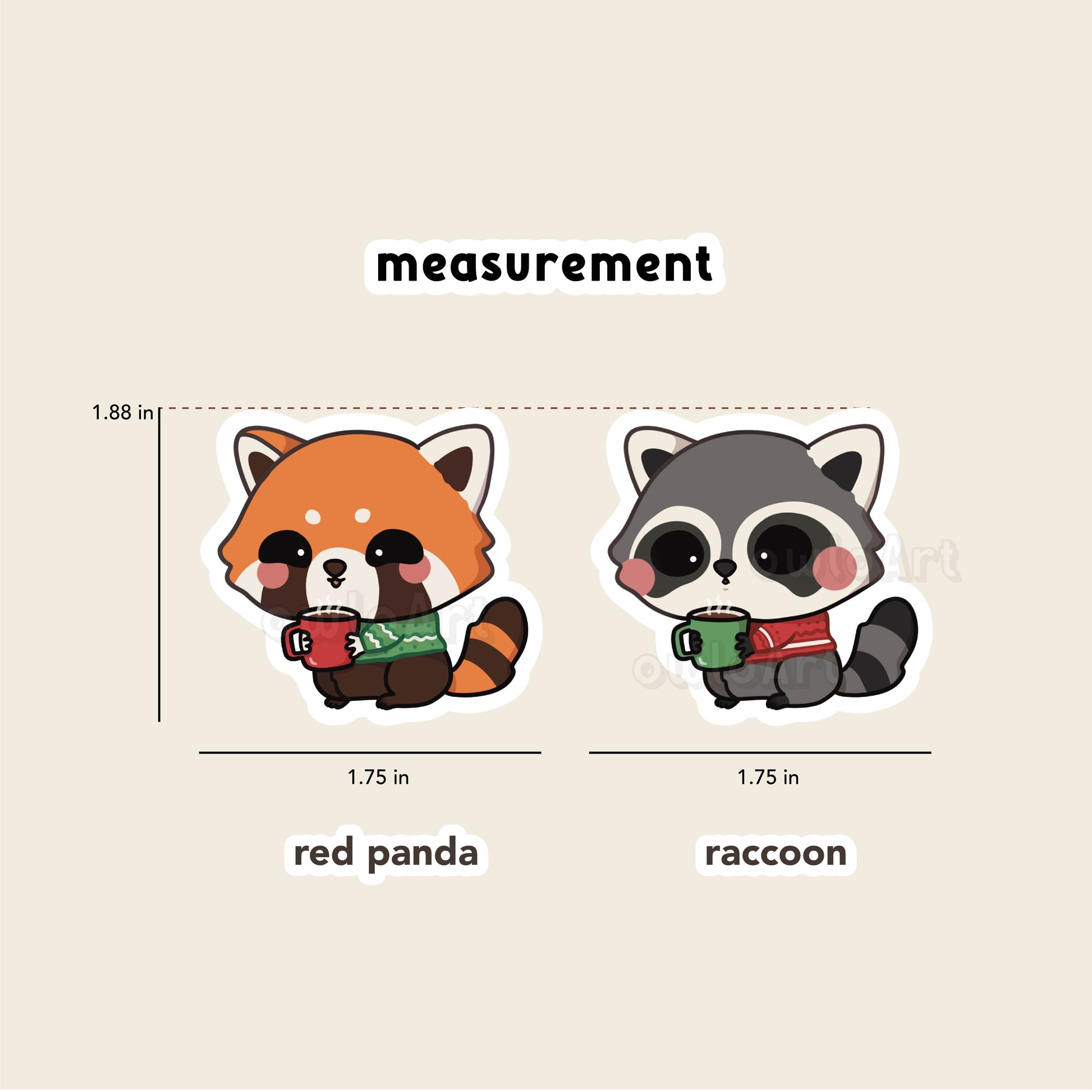 Raccoon Sticker – owloart