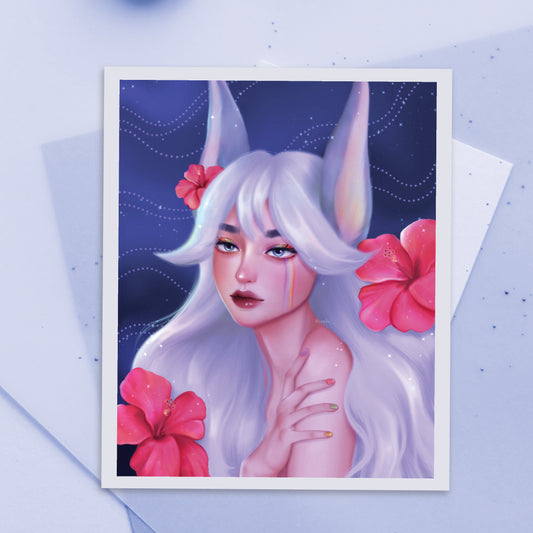 Bunny Girl Art Print | 3 Emoji Challenge